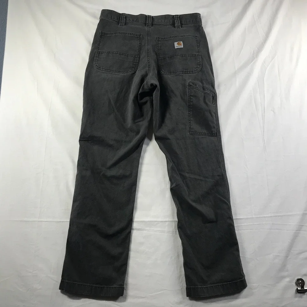 Carhartt Mens Relaxed Fit Canvas Work Pants Gray 32x32 Straight Leg 102291 306